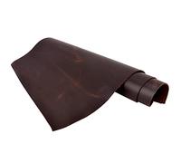 5-6 oz (2.0mm) Thickness Oil Waxed Leather Pre-Cut Cowhide Leather Vegetable Tanned for Tooling, Holsters, Knife Sheaf, Carving, Embossing, Stamping, Dyeing (Brown, 12"x12")