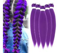 5/6 Pieces Purple Synthetic Hair for Braiding 26 Inches, Purple Hair for Braiding Hair, Long Purple Braiding Hair, Purple Hair Extensions Synthetic Hair for Braiding Extension for Braids Hair (5