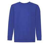 (5-6, Royal) Fruit Of The Loom Childrens Unisex Set In Sleeve Sweatshirt