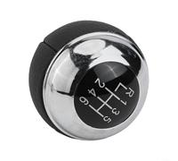 5/6 Speed Leather Chrome Gear Shift Knob Fits for MINI Cooper R50 R52 R53 2001-2008, Black and Chrome Finish(5speed)(6speed)