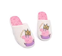 (5-6 UK) Peppa Pig Mule Slippers (Womens White)
