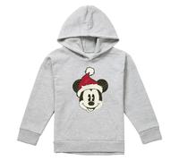 (5-6 Years, Athletic Heather) Disney Childrens/Kids Mickey Mouse Santa Face Heather Hoodie