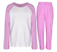 (5-6 Years, Baby Pink) Kids Girls Boys PJs Plain Color Stylish Color Cotrast Pajamas Set Age 5-13 Years