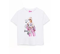 (5-6 Years) Barbie Short Sleeved T-Shirt (Girls White)