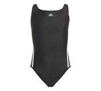 (5-6 Years, Black/White) Adidas Girls 3 Stripes One Piece Swimsuit