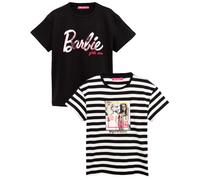 (5-6 Years, Black/White) Barbie Girls T-Shirt (Pack of 2)