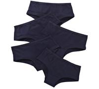 (5-6 Years, Blue) Just Essentials Girls Back To School 5 Pack Plain Hipster Briefs