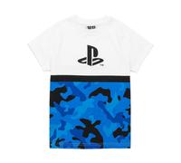(5-6 Years, Blue/White/Black) Playstation Boys Camo Logo T-Shirt