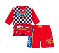 Boys Cars Shorts + Rash Vest 5-6 Years Red
