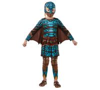 (5-6 Years, Brown/Blue) How To Train Your Dragon Girls Deluxe Astrid Battlesuit Costume