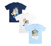 Bluey & Bingo T-Shirt (Pack of 3) in Light Blue | Size: 5-6 Years Bluey Light Blue 5-6 Years