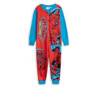 Marvel Spider-Man Boys Red and Blue Onesie | Long Sleeve Zip-Up Microfleece Loungewear for Sleep & Relaxation | The Amazing Spider-Man Character Branding | Marvel Merch - 5-6 Years