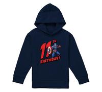 (5-6 Years, Navy) Captain America Childrens/Kids Pull Over 11th Birthday Hoodie