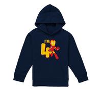 (5-6 Years, Navy) Marvel Childrens/Kids Iron Man 4th Birthday Hoodie