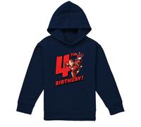 (5-6 Years, Navy) Marvel Childrens/Kids Iron Man 4th Birthday Hoodie