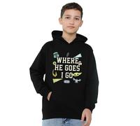 (5-6 Years, Navy) Star Wars The Mandalorian Childrens/Kids Where He Goes Badges Grogu Hoodie