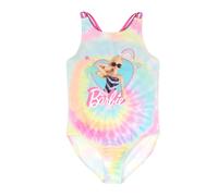 (5-6 Years, Pink/Blue/Yellow) Barbie Girls Tie Dye One Piece Swimsuit