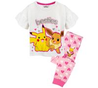 (5-6 Years) Pokemon Short Sleeve Long Leg Pyjama Set (Unisex Kids White)