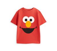 Vanilla Underground Sesame Street Elmo Unisex Kids Red Short Sleeved T-Shirt | Graphic Tee for Casual Wear | Crew Neck Top Featuring Elmo