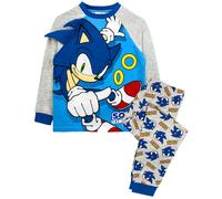 (5-6 Years) Sonic The Hedgehog Pyjamas For Boys | Kids Character Costume Blue & Grey PJs | Game Sonic T-Shirt & Trousers Merchandise Gifts