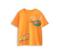 Teenage Mutant Ninja Turtles Orange Graphic Tee | Mikey Short Sleeve T-Shirt for Boys | Classic Michelangelo Cartoon Top | TMNT Apparel Merchandise | Turtles Merch - 5-6 Years