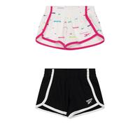 (5-6 Years, White/Black) Reebok Girls Jersey Shorts (Pack of 2)