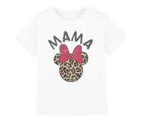 (5-6 Years, White) Disney Childrens/Kids Mama Minnie Mouse Leopard Print Mothers Day T-Shirt