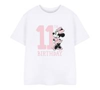 (5-6 Years, White) Disney Childrens/Kids Minnie Mouse 11th Birthday T-Shirt
