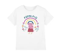 (5-6 Years, White) Peppa Pig Childrens/Kids Floral Rainbow T-Shirt