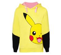 (5-6 Years, Yellow) Pokemon Girls Pikachu Face Drawstring Hoodie
