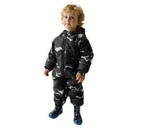 (5-6 Yrs, Black Camo/Rooibus Tea) Regatta Kids Childrens Splosh III Outdoor Thermal Waterproof Rain Puddle Suit