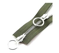 5# 60-150 cm Platinum Double Circle Sliders Auto Lock Zipper for Jackets/Coats/Hoodies,Army Green,120cm