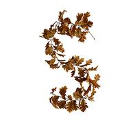 5.6ft Artificial Gummed Oak Leaves Garland, 170 cm/66.9 inches/5.6 feet Autumn Winter Simulation Realistic Design Durable Brown Wreath for Indoor/Outdoor Wedding Home Wall Shelves Door Decor