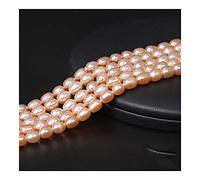 5-6mm High Luster Freshwater Natural Pearl Beads Chain Oval Real Pearls Pink White Purple Pearl For Jewelry Making DIY 14' Healing Crystal Stone