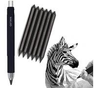 5.6mm Mechanical Pencil Automatic Clutch Lead Holder with 6pcs 2B Leads, 5.6 mm Lead Art Mechanical Clutch Carpenter Pencils Graphite Pen for Draft Drawing, Writting,Crafting, Sketching