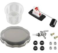 5/7 Gallon Secondary Fuel Gas Tank Accessory Petcock Filter Gauge Cap with Integrated Drain Valve Leak-Free Silicone Seal for Generator Lawn Mower Backup Power Outdoor Use, Direct Replacement Compo...