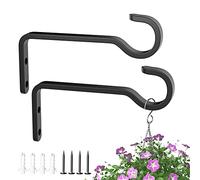 5.7 Inch 2 Pack Heavy Duty Outdoor Plant Hangers for Hanging Baskets, Iron Hanging Plant Brackets for Hanging Plants Outside, Metal Plant Hooks Plant Wall Hooks for Hanging Lantern, Bird Feeder