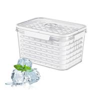 5/7-Layer Ice Cube Maker & Storage Bucket - Twist-Release Ice Tray Set with Hidden Handle, Large Capacity Ice Cube Container for Cocktails, Party, Camping, Home Bar (Clear/White)
