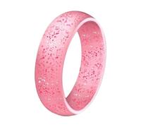 5.7 mm Silicone Ring European and American Women's Jewellery Couple Ring Matchmaking Accessories Sports Glitter Ring Rings with Beads, D, Silica gel, No Gemstone