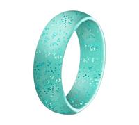 5.7 mm Silicone Ring European and American Women's Jewellery Couple Ring Matchmaking Accessories Sports Glitter Ring Rings with Beads, F, Silica gel, No Gemstone