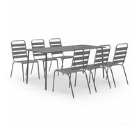 5/7 Piece Garden Dining Set Steel Dark Grey Outdoor Seating Furniture vidaXL