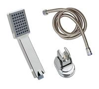 5.7 x 21.2 cm Chrome Plastic Shower Head with 1.5 m Hose Includes Shower Holder, Shower Hose and Accessories for Shower, Bathtub, Shower Cubicle, Water Saving with Massage Jet Type