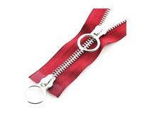 5# 70-90Cm Metal Zipper, Double Circle Slider Two-Way Auto Lock for Down Jacket,Color 1,90cm