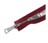 5# 70cm Double Sliders Auto Lock Metal Zipper(Wine Red)