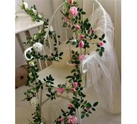 5.7ft Pink Artificial Flower Wall Backdrop Rose Red/Purple/White/Champagne Room Decor Indoor/Outdoor Floral Decorations for Events Parties Weddings