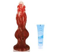 5.7Inch BBC Dog Dildo with Ease Knot, Silicone Wolf Alien Monster Cock, Discreet Sex Toy for Adults, Couples Strap On Anal Dildo for Gay Lesbian and Couples, Unique Design for Pleasure Exploration-Red