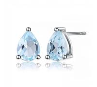 5 * 7mm 1.68Ct Natural Blue Topaz Gemstone Stud Earrings Jewelry for Women