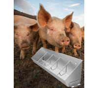 5 8 10 Chamber Hog Feeders for Outside Heavy Duty, Low Height Pig Trough for Watering Equipment, Metal Feeder Pan for Livestock Cattle Horse(L 100CM/39.4"/3.3ft)