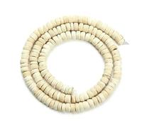 5/8/10mm Oblate Natural Wood Beads for Jewelry Making Flat Round Wooden Space Prayer Beads Tire Ball String Necklace Bracelet-White-10mm 110Pcs