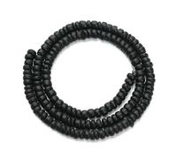 5/8/10mm Oblate Natural Wood Beads for Jewelry Making Flat Round Wooden Space Prayer Beads Tire Ball String Necklace Bracelet-Black-10mm 110Pcs